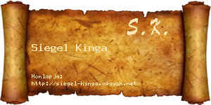 Siegel Kinga névjegykártya
